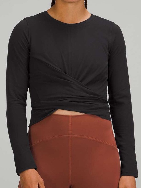 lululemon athletica Tops - Lululemon Long Sleeve Wrap Top “Time to Restore Long Sleeve Shirt”
Black